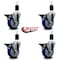 Service Caster 4'' Blue Poly Swivel 1-1/2'' Expanding Stem Caster Set with Brake, 4PK SCC-EX20S414-PPUB-BLUE-PLB-112-4 - alternate 4